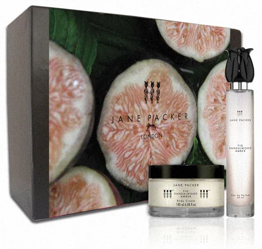 Jane Packer fig-print gift box with fragrance and body cream